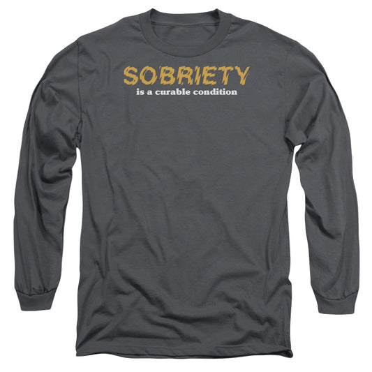 Sobriety - Long Sleeve Adult 18 - 1 - Charcoal T-shirt