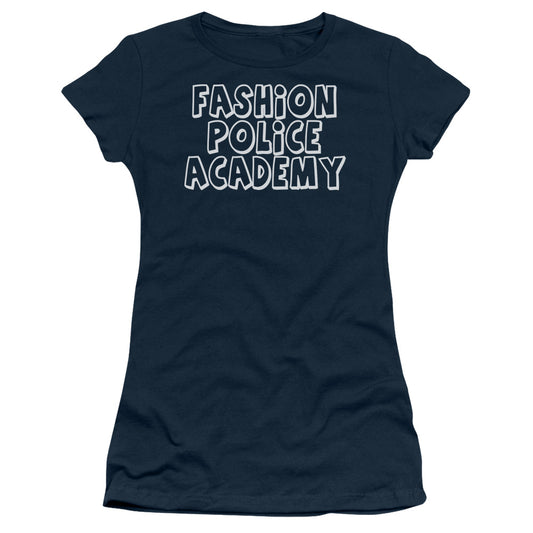 Fashion Police - Short Sleeve Junior Sheer - Navy T-shirt