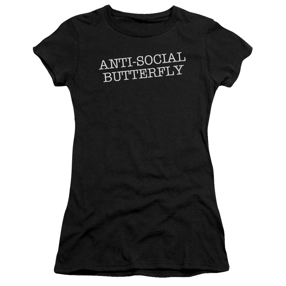 Antisocial Butterfly - Short Sleeve Junior Sheer - Black T-shirt
