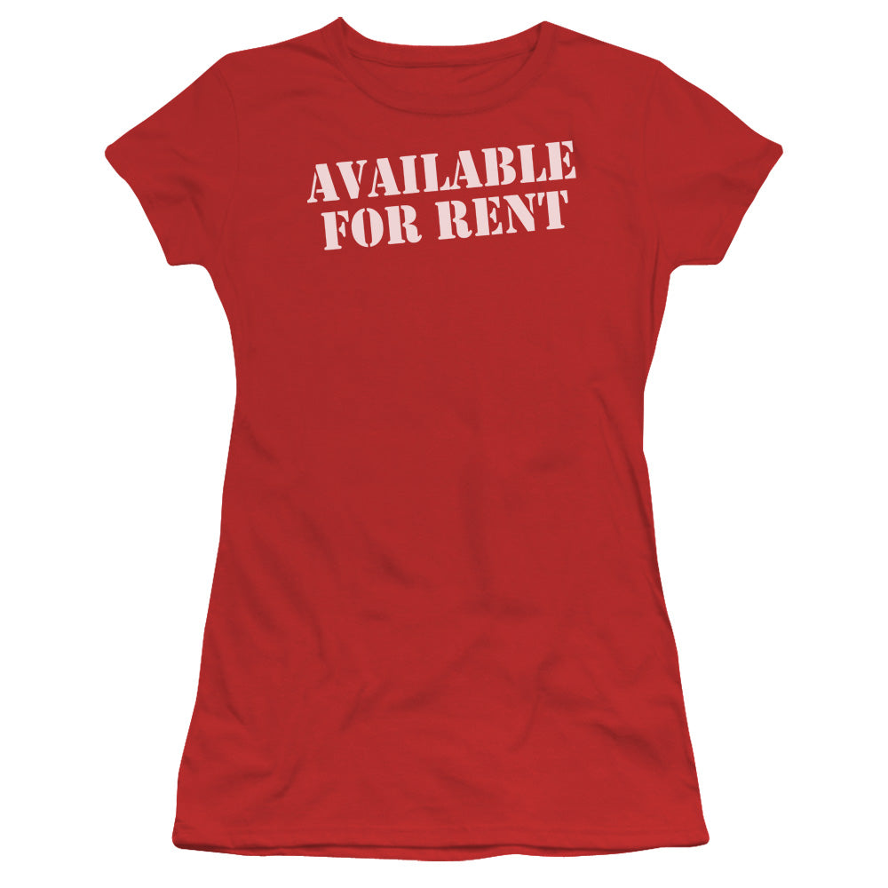 Available For Rent - Short Sleeve Junior Sheer - Red T-shirt