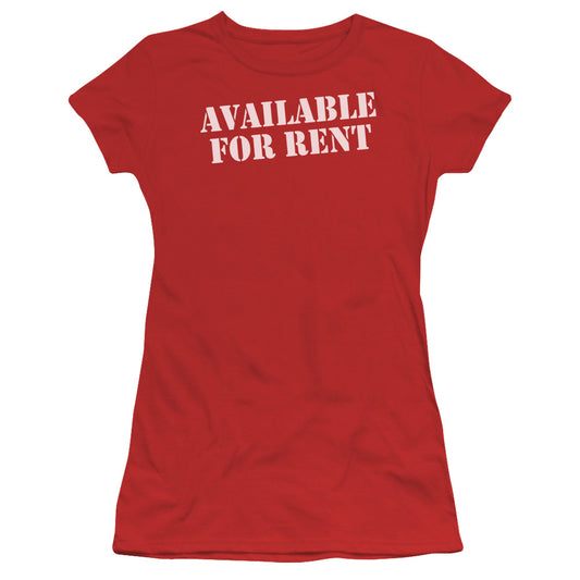 Available For Rent - Short Sleeve Junior Sheer - Red T-shirt