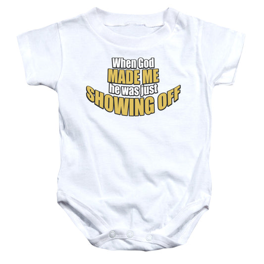 Showing Off - Infant Snapsuit - White