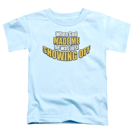 Showing Off - Short Sleeve Toddler Tee - Light Blue T-shirt
