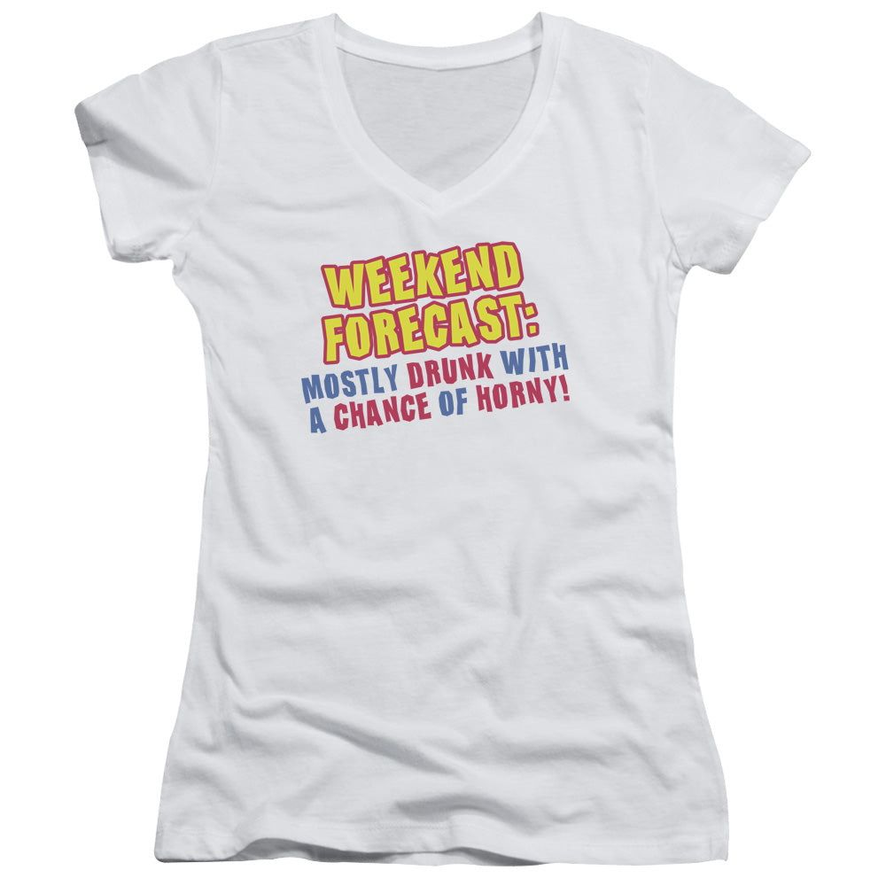 Weekend Forecast - Junior V-neck - White