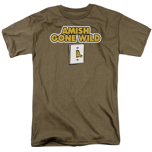 Exercise Amish Gone Wild - Short Sleeve Adult 18 - 1 - Safari Green T-shirt