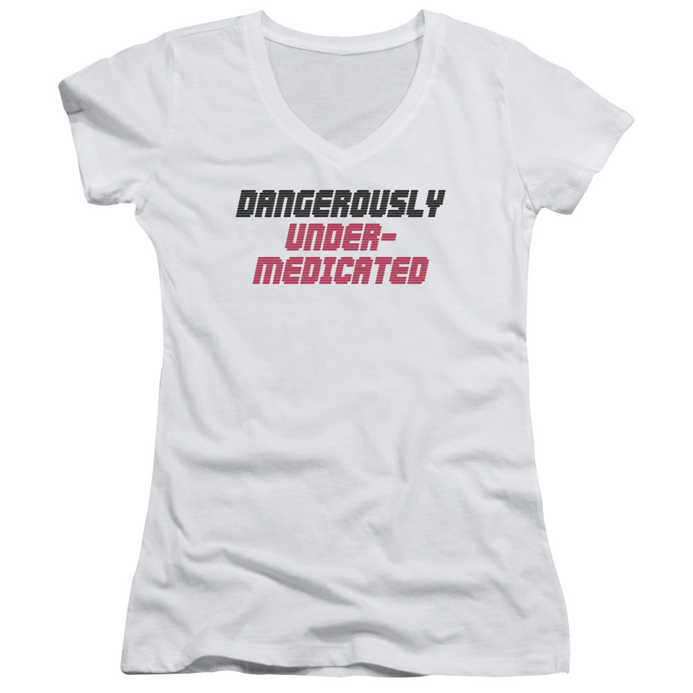 Under Medicated - Junior V-neck - White