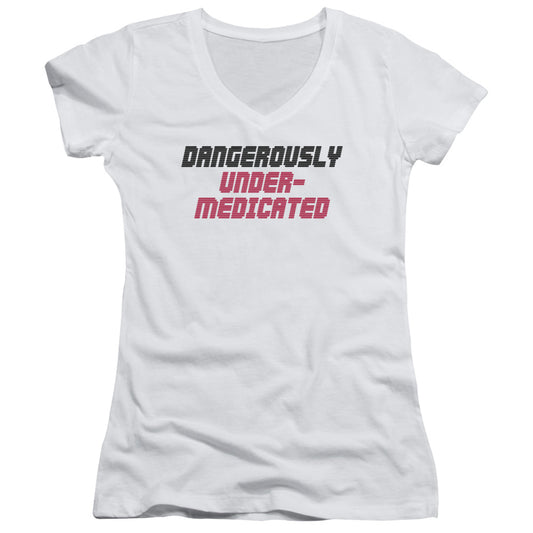 Under Medicated - Junior V-neck - White