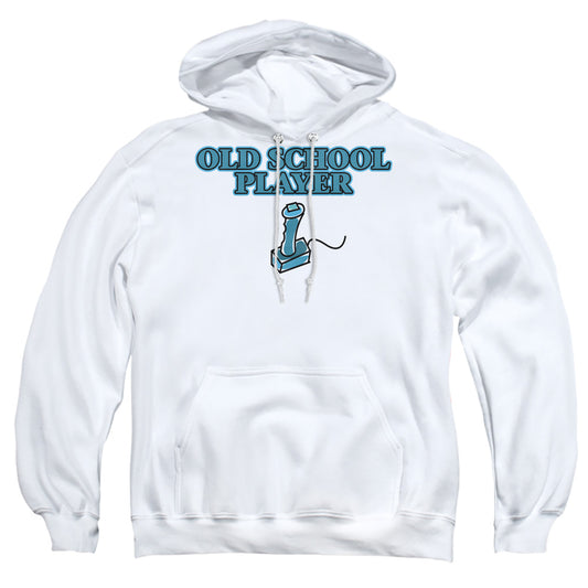 Old School Player - Adult Pull-over Hoodie - White
