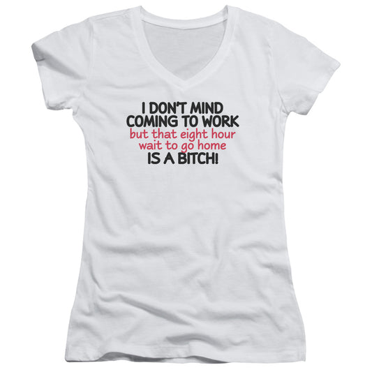 Eight Hour Wait - Junior V-neck - White