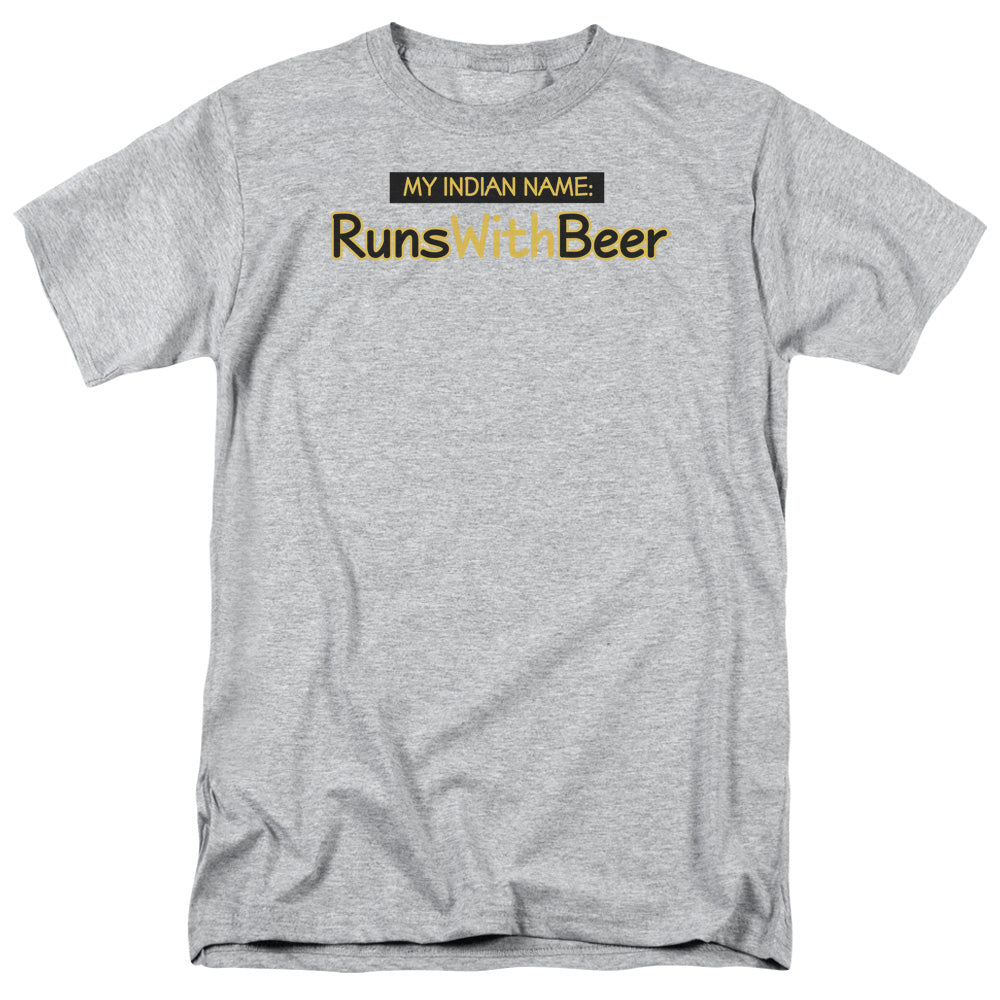 Runs With Beer - Short Sleeve Adult 18 - 1 - Athletic Heather T-shirt