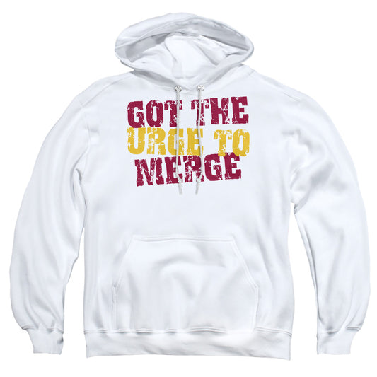 Urge To Merge - Adult Pull-over Hoodie - White