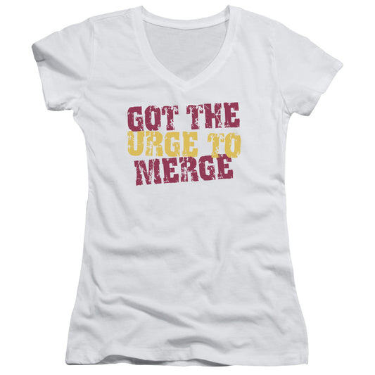 Urge To Merge - Junior V-neck - White