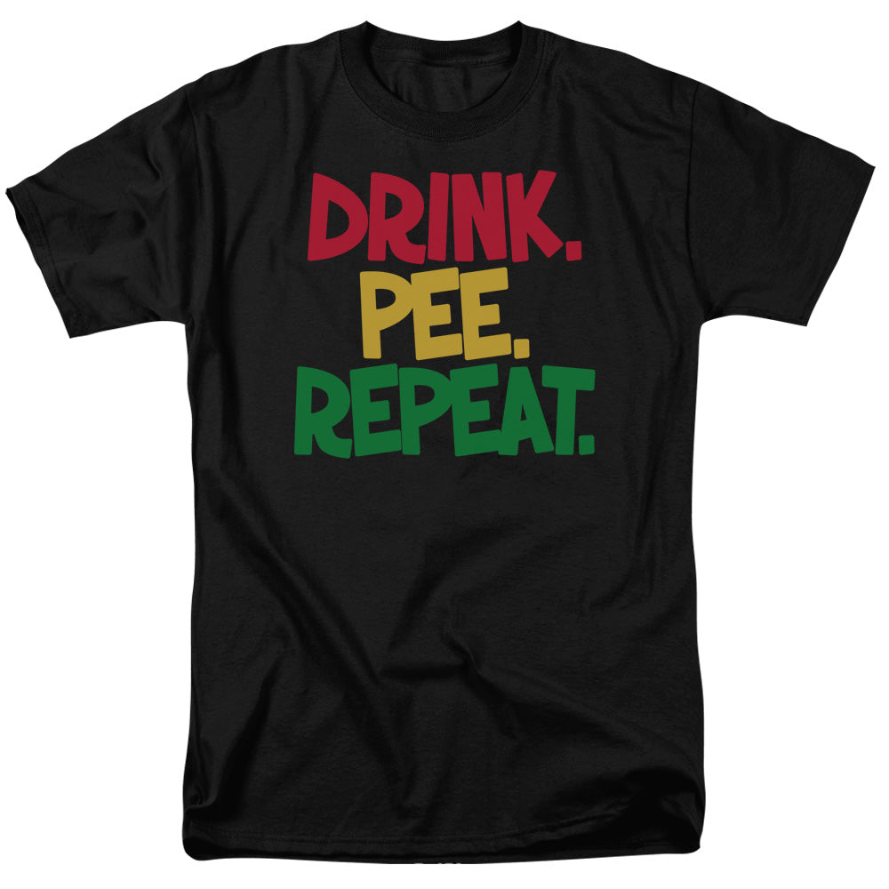 Drink, Pee, Repeat - Short Sleeve Adult 18 - 1 - Black T-shirt