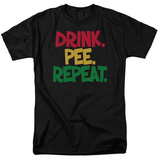 Drink, Pee, Repeat - Short Sleeve Adult 18 - 1 - Black T-shirt
