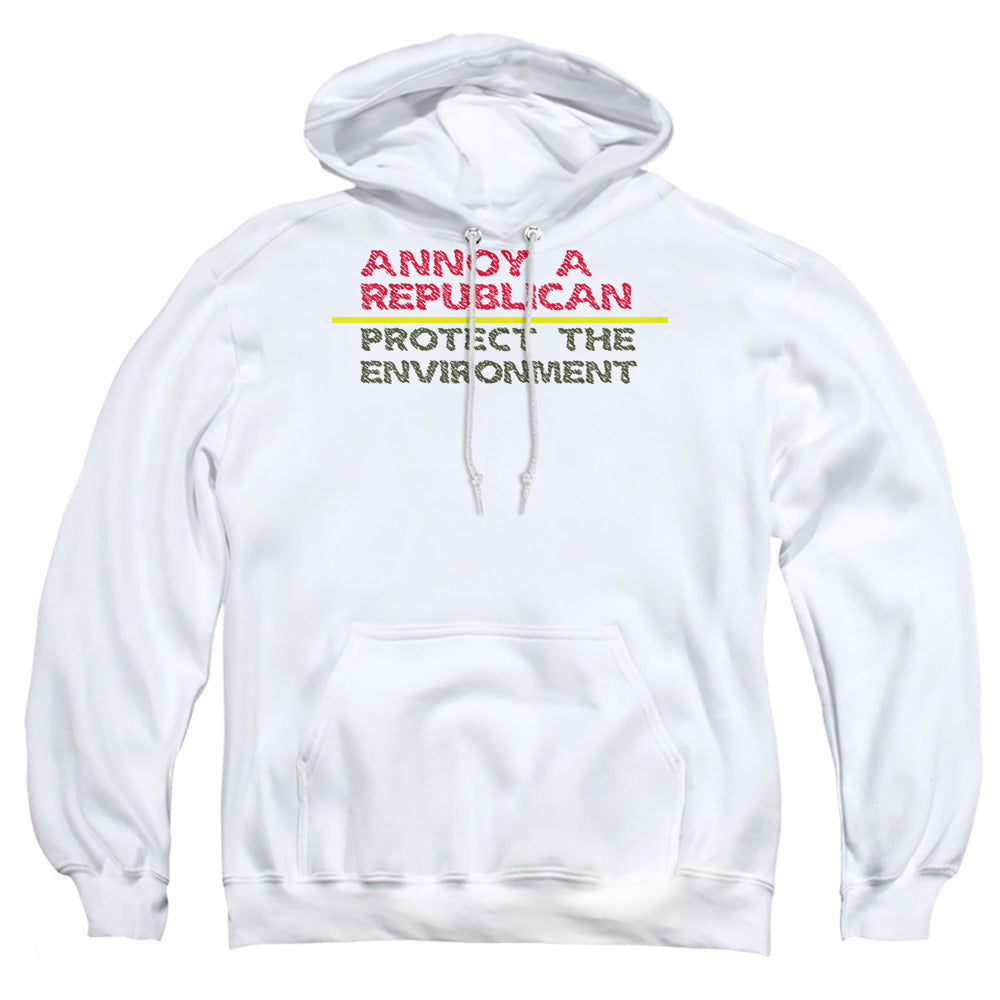 Annoy A Republican - Adult Pull-over Hoodie - White