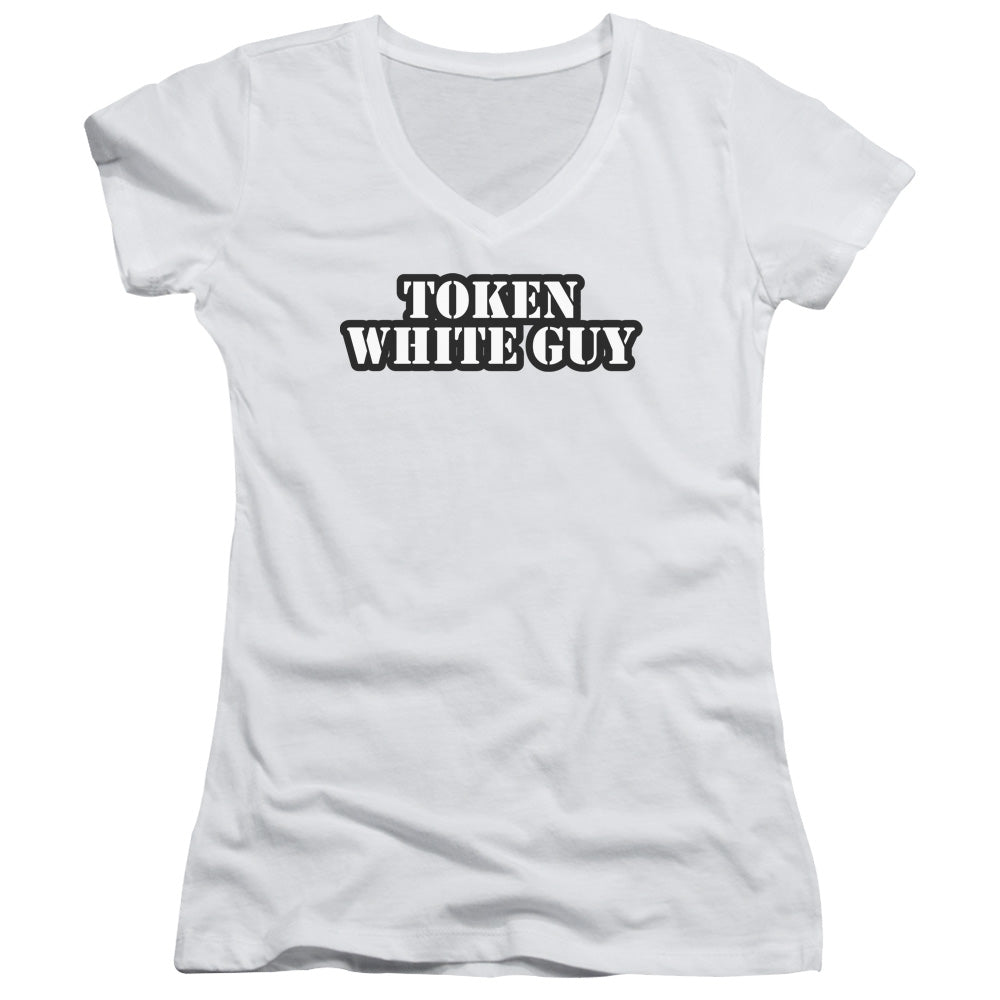 Token White Guy - Junior V-neck - White