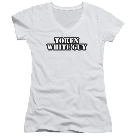 Token White Guy - Junior V-neck - White