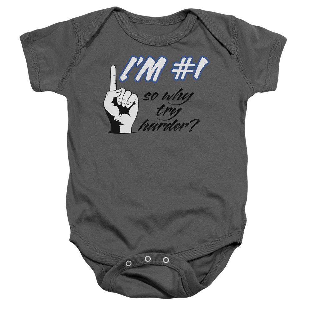 Im Number 1 - Infant Snapsuit - Charcoal