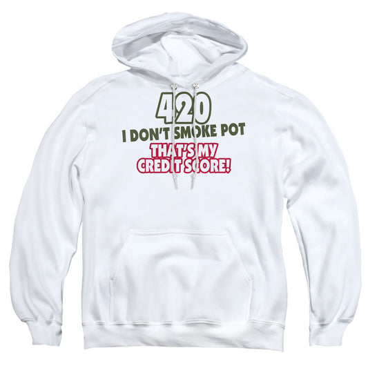 420 Credit Score - Adult Pull-over Hoodie - White