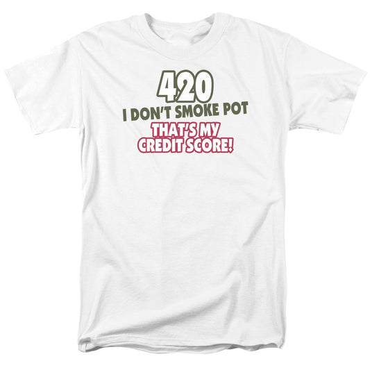 420 Credit Score - Short Sleeve Adult 18 - 1 - White T-shirt