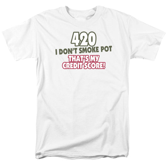 420 Credit Score - Short Sleeve Adult 18 - 1 - White T-shirt