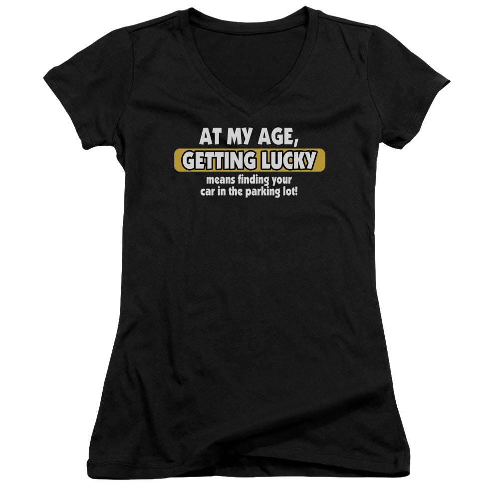 Getting Lucky - Junior V-neck - Black