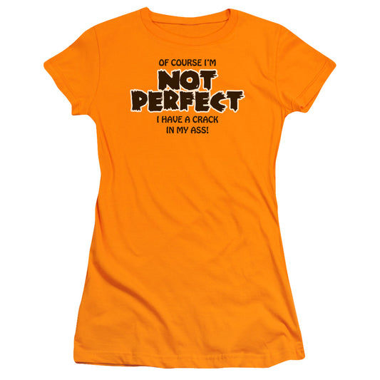 Not Perfect - Short Sleeve Junior Sheer - Orange T-shirt