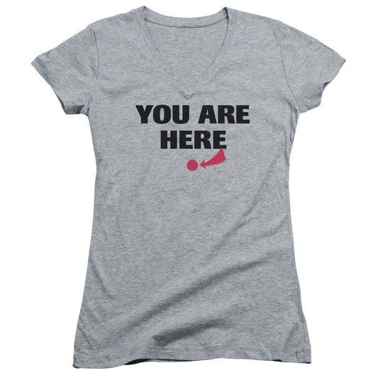 You Are Here - Junior V-neck - Athletic Heather
