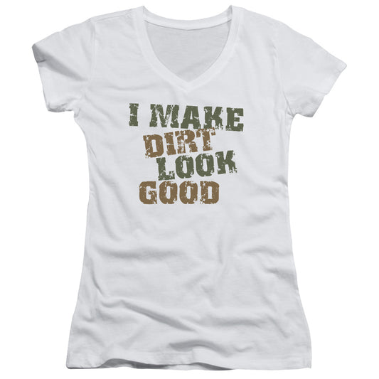 Dirt Look Good-junior V-neck - White