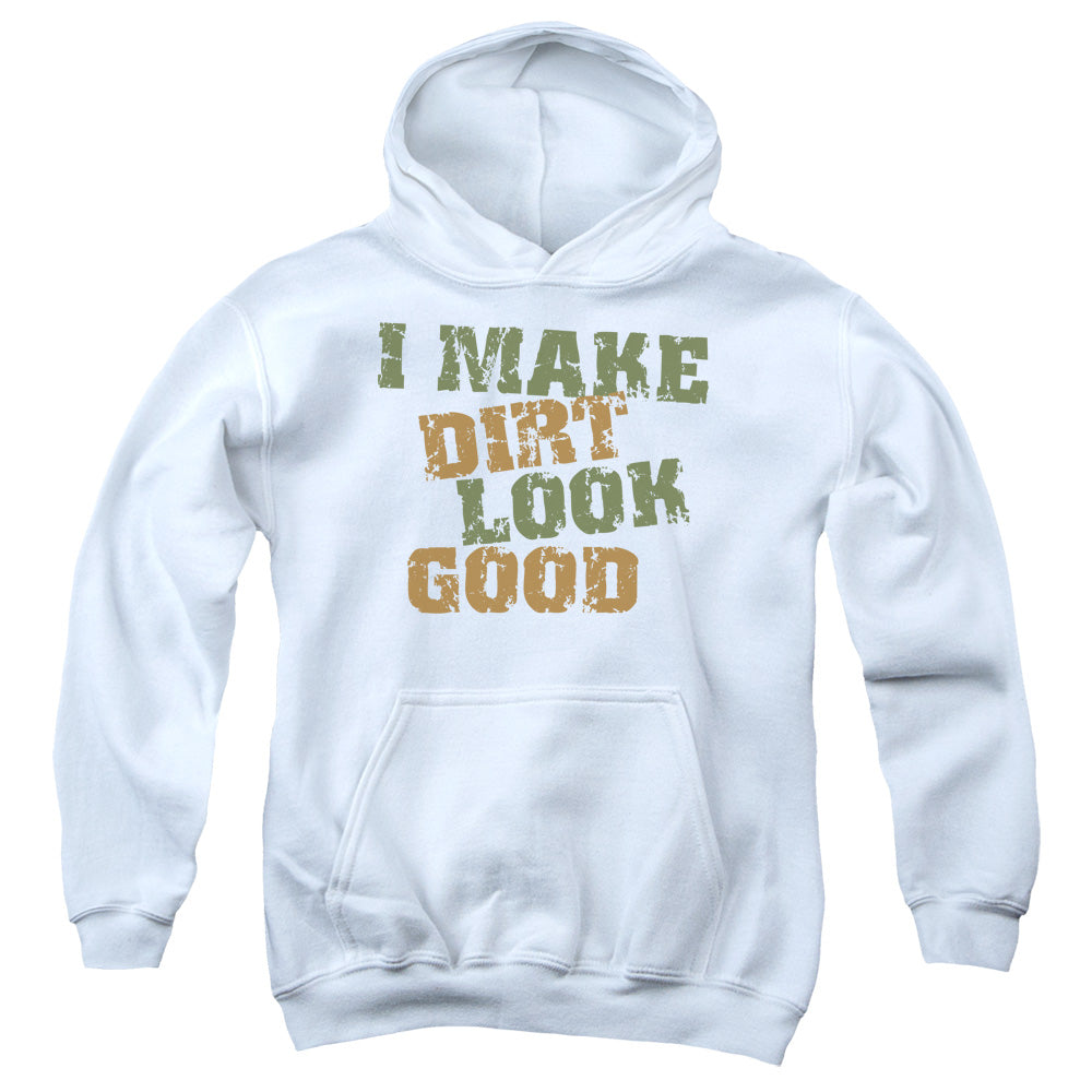 Dirt Look Good - Youth Pull-over Hoodie - White