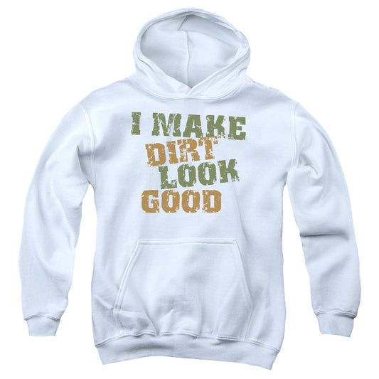 Dirt Look Good - Youth Pull-over Hoodie - White
