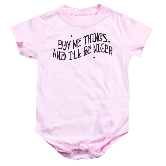 Buy Me Things - Infant Snapsuit - Pink
