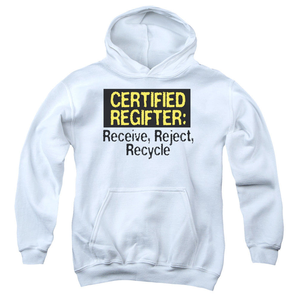 Certified Regifter - Youth Pull-over Hoodie - White