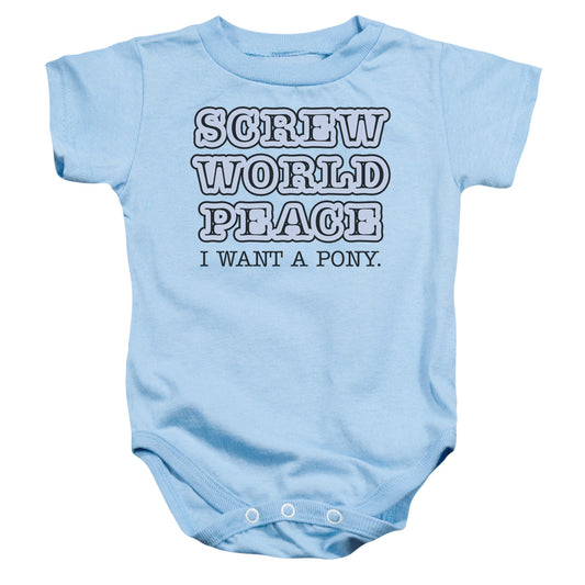Screw World Peace - Infant Snapsuit - Light Blue - Sm
