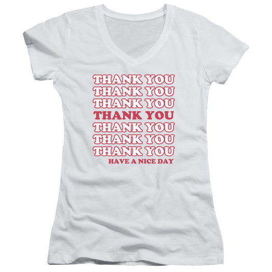 Thank You - Junior V-neck - White