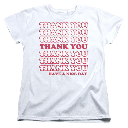 Thank You - Short Sleeve Womens Tee - White T-shirt