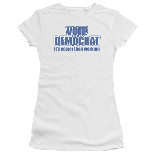 Vote Democrat - Short Sleeve Junior Sheer - White T-shirt