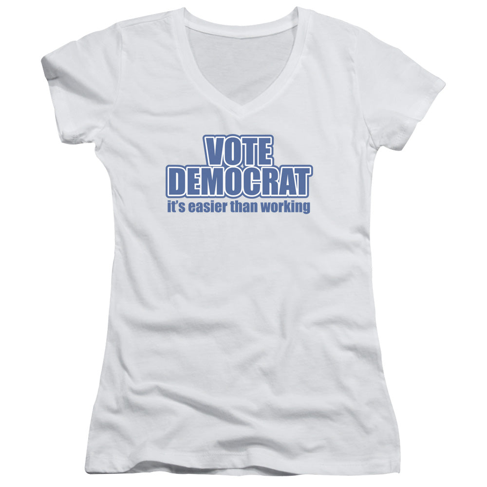 Vote Democrat - Junior V-neck - White