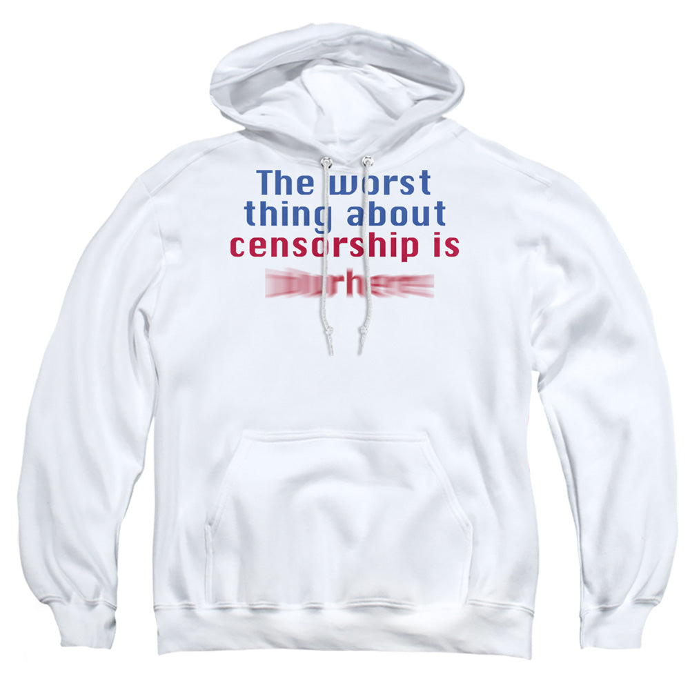 Censorship - Adult Pull-over Hoodie - White