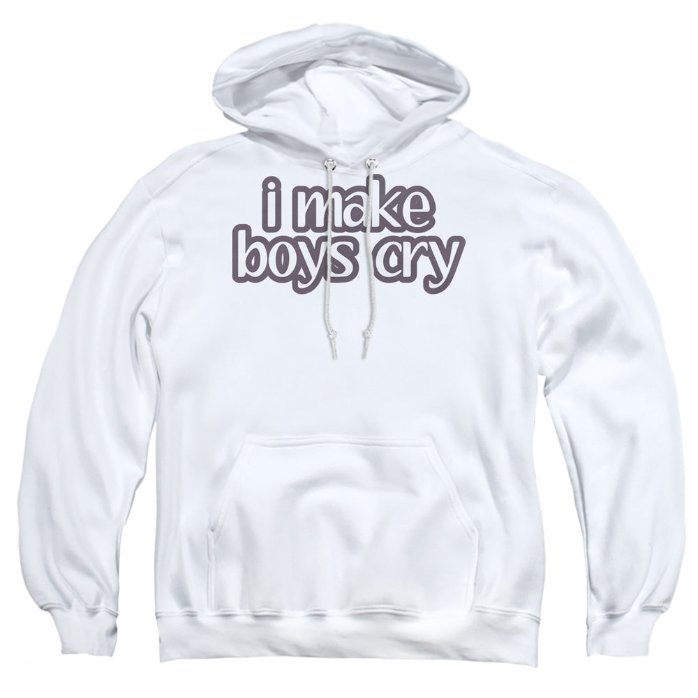 I Make Boys Cry - Adult Pull-over Hoodie - White