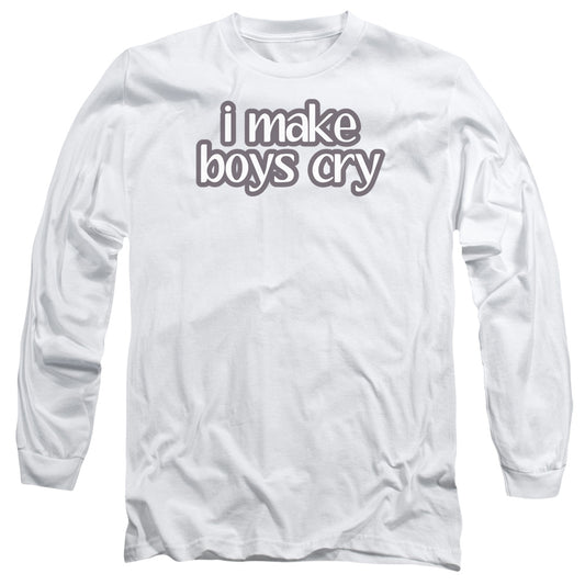 I Make Boys Cry - Long Sleeve Adult 18 - 1 - White T-shirt