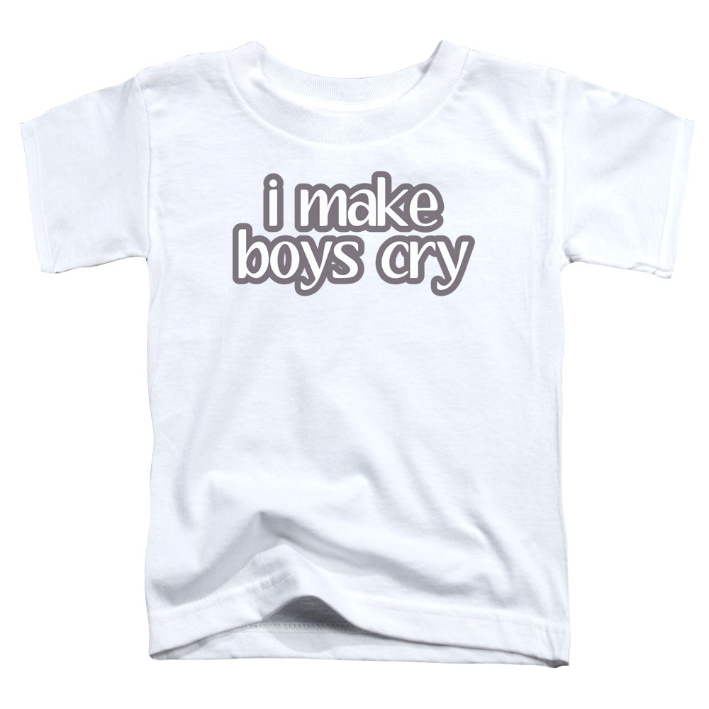 I Make Boys Cry - Short Sleeve Toddler Tee - White T-shirt