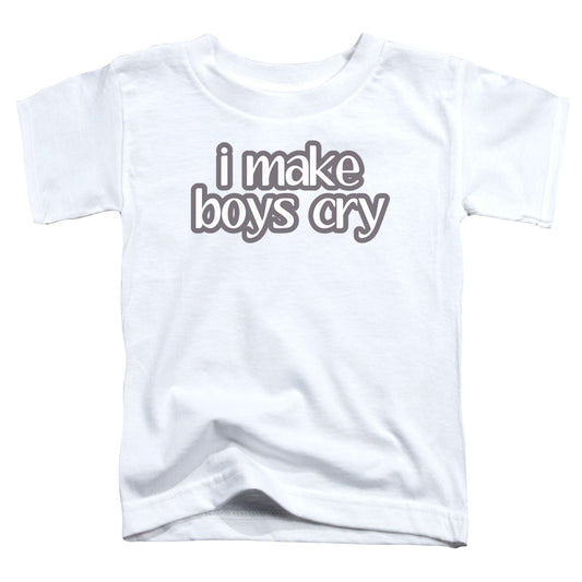 I Make Boys Cry - Short Sleeve Toddler Tee - White T-shirt