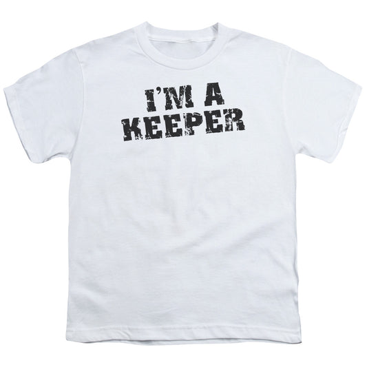 Im A Keeper - Short Sleeve Youth 18 - 1 - White T-shirt