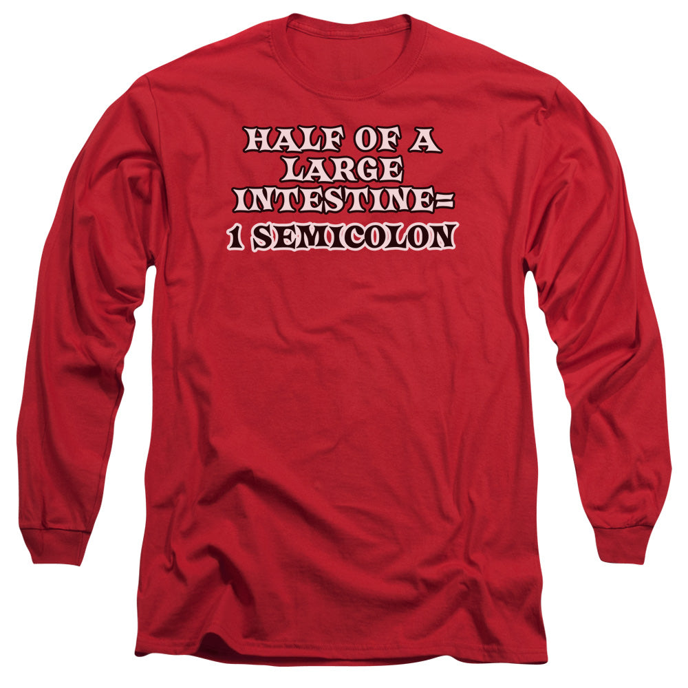 1 Semicolon - Long Sleeve Adult 18 - 1 - Red T-shirt