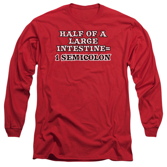 1 Semicolon - Long Sleeve Adult 18 - 1 - Red T-shirt