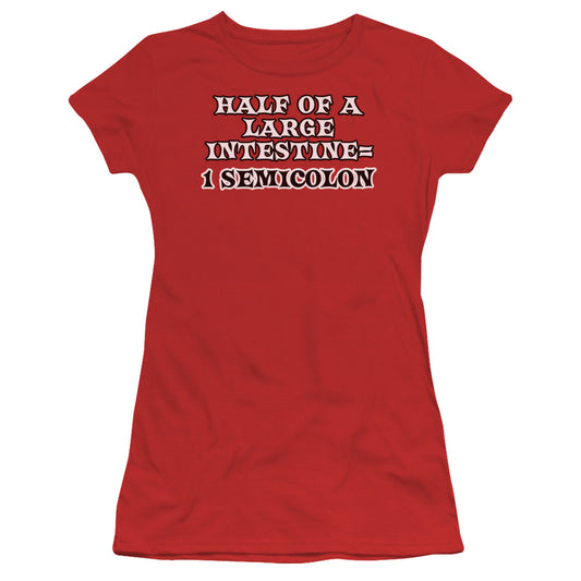 1 Semicolon - Short Sleeve Junior Sheer - Red T-shirt