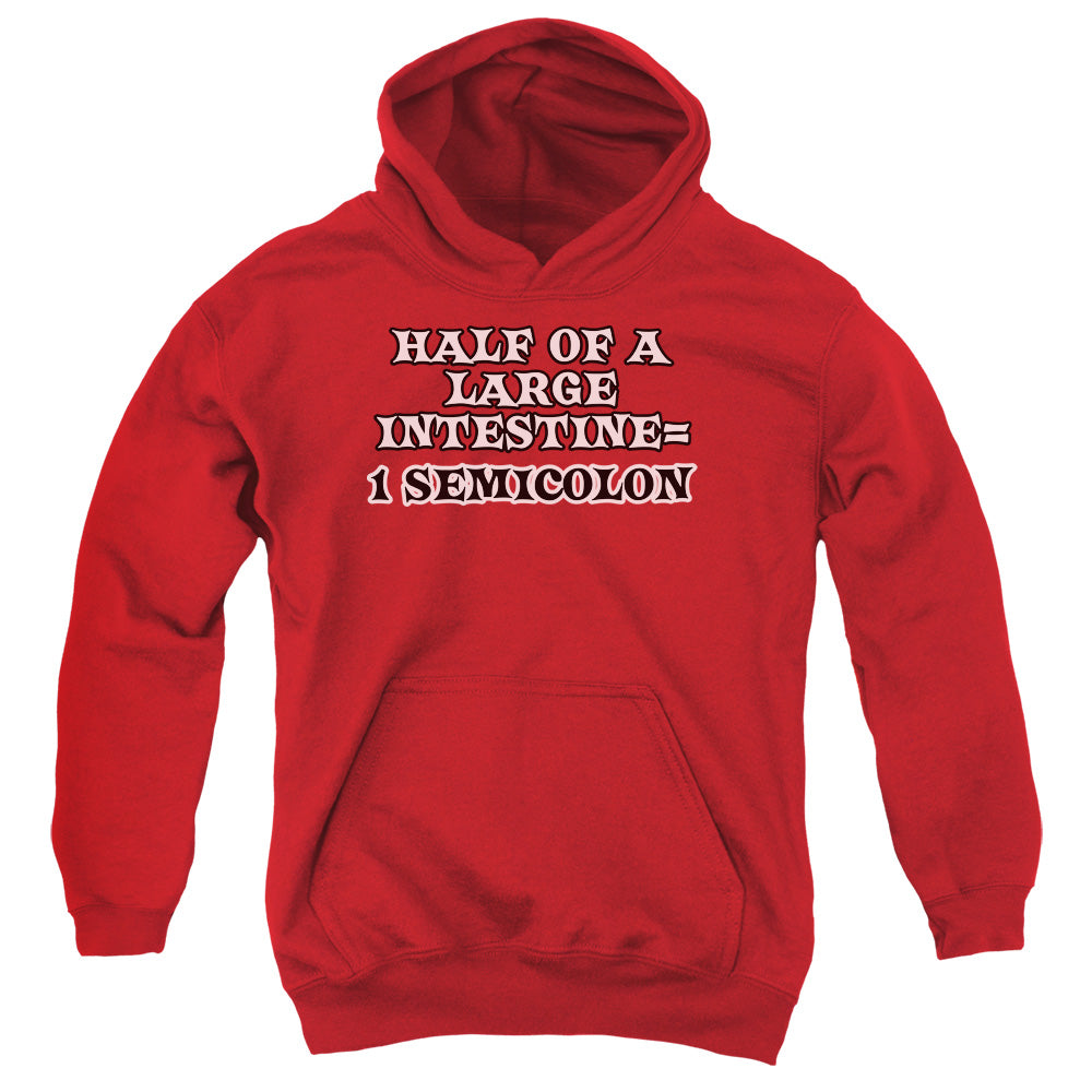 1 Semicolon - Youth Pull-over Hoodie - Red