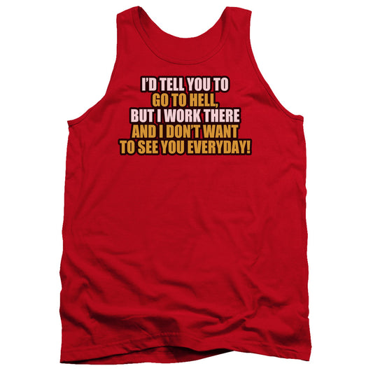 Work In Hell - Adult Tank - Red
