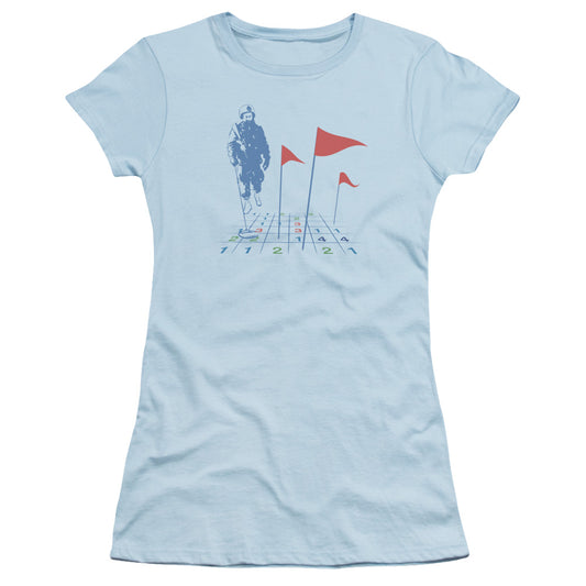 Mine Sweeper - Short Sleeve Junior Sheer - Light Blue T-shirt
